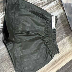 Glam High Waist Women Shorts - Olive